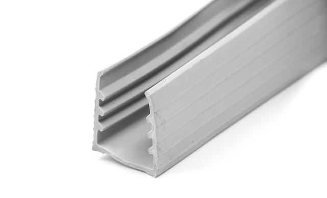 Уплотнитель в поручень с пазом 27х30 для стекла 10+10мм, EPDM СЕРЫЙ Фk308-G