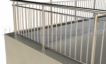 Ограждение кровли с вертикальным заполнением в Воронеже. Готовые проекты ПерилаГлавСнаб Ограждение кровли с вертикальным заполнением в Воронеже. Готовые проекты ПерилаГлавСнаб