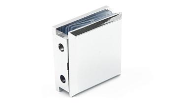 Коннектор для душевой  стена-стекло 45х45 мм, 90°, с двумя отверстиями, цинк, полированный t731 PZn купить в Воронеже