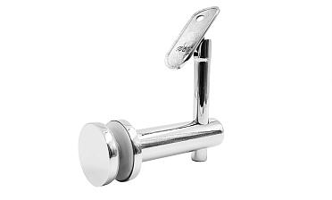 Выносной держатель поручня на стекло 8-20 мм, регулируемый, с ложементом, полированный, (AISI 304) k241-5 купить в Воронеже