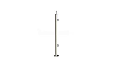 Стойка круглая Ø38.1: 2 штамп. зажимных стеклодержателя, полированная, высота 950 мм (AISI 201) k726-R купить в Воронеже