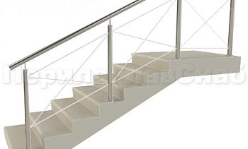 Ограждения из нержавейки. Заполнение из тросиков (нестандартная конфигурация) для крыльца в Воронеже. Готовые проекты ПерилаГлавСнаб