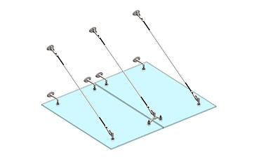 Комплект фурнитуры для козырька 1500х1800 (на вантах/тягах) k671-15-18 купить в Воронеже