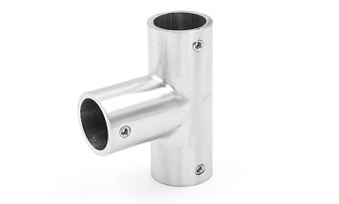 Соединитель-тройник для трубы 19 мм, нержавеющая сталь AISI 304, шлифованная t902 SSS купить в Воронеже