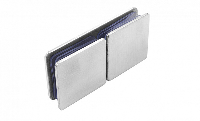 Коннектор для душевой кабины стекло-стекло 180°, 45х45, нерж 304, вырез 64 t724 SSS Коннектор для душевой кабины стекло-стекло 180°, 45х45, нерж 304, вырез 64 t724 SSS