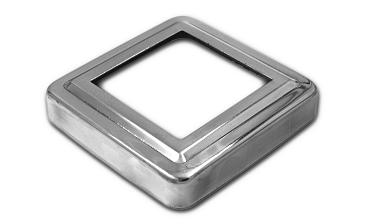 Низ стойки фигурный под трубу 50х50 мм, 83х83х0.5 мм, высота 17 мм, полированный (AISI 304) k375 купить в Воронеже