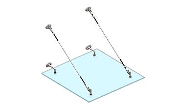 Комплект фурнитуры для козырька 1200х1200 (на вантах/тягах) k671-12-12 купить в Воронеже