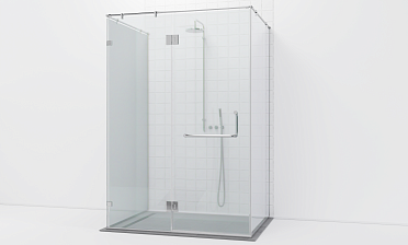 Комплект фурнитуры для душевой перегородки возле стены с дверью и глухими стеклами t571-1 купить в Воронеже