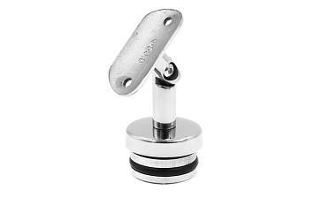 Наконечник палец с алюминиевой системой фиксации на стойке Ø42.4х1.5 мм, регулируемым ложементом под поручень Ø50.8 мм, полированный, литой, нержавеющий AISI 304 k206 купить в Воронеже