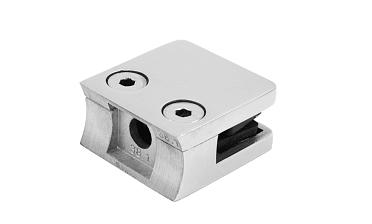 Стеклодержатель литой квадратный с вставками под стекло 8-10 мм (4+4 мм), на стойку Ø38.1 мм, 41х22х42, полированный, (AISI 304) k004-10 купить в Воронеже