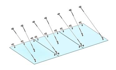Комплект фурнитуры для козырька 1800х3700 (на вантах/тягах) k671-18-37 купить в Воронеже