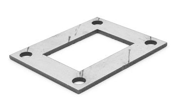 Фланец прямоугольный нержавеющий 100х80 (под трубу 40x60) Ф-0533 купить в Воронеже