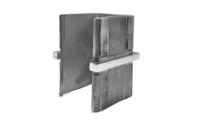 Соединитель для поручня с пазом 40х40 мм, шлифованный AISI 304 Фk545