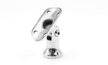 Наконечник стойки "колокольчик" на плоскость, с регулируемым ложементом под поручень Ø50.8 мм, литой, полированный, нержавеющий AISI 304, k203-3 купить в Воронеже