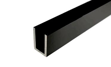 П-образный профиль 19x13, L=2200, под стекло 8 мм, алюминий анодированный в черный глянцевый t756 AND BL купить в Воронеже
