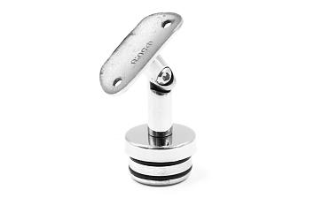 Наконечник палец с алюминиевой системой фиксации на стойке Ø38.1х1.5 мм, регулируемым ложементом под поручень Ø50.8 мм, полированный, литой, нержавеющий (AISI 304) k204 купить в Воронеже