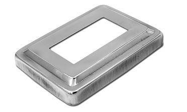 Низ стойки фигурный под трубу 31х61 мм, 105х75х0.4, высота 16 мм, полированный (AISI 304) k377 купить в Воронеже