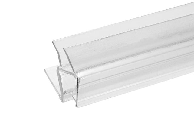 Уплотнитель пластиковый для стекла в душевую кабину 8 мм стена-стекло 2200 мм  t206