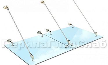 Комплект фурнитуры для козырька 1200х2400 (на вантах/тягах) k671-12-24 купить в Воронеже