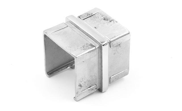 Соединитель для поручня с пазом 40х40 мм, полированный, (AISI 304) k545