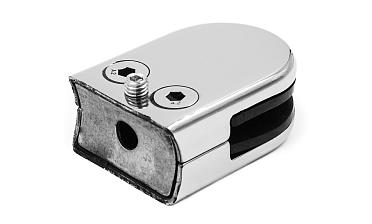 Стеклодержатель штампованный под стекло 10 мм (5+5 мм), под стойку Ø38.1 мм (39х24х55), полированный (AISI 304) k538-10 купить в Воронеже