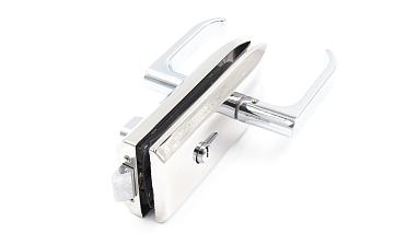 Замок для стеклянной двери с нажимной ручкой, евроцилиндр односторонний ключ/защелка, с ответной частью на стекло, полированный t155 PSS купить в Воронеже