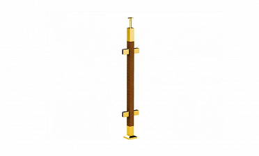 Готовая стойка 40х40х950 мм, деревянная, со вставками из нержавеющей стали 2х100 мм с 4 зажимными стеклодержателями, под золото k740-3-G купить в Воронеже Готовая стойка 40х40х950 мм, деревянная, со вставками из нержавеющей стали 2х100 мм с 4 зажимными стеклодержателями, под золото k740-3-G купить в Воронеже