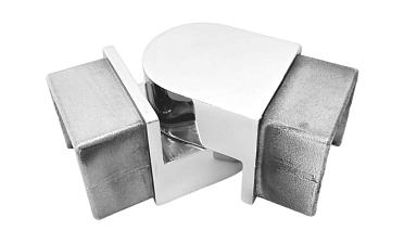 Отвод для поручня с пазом 40х40 мм, шарнирный, полир., (AISI 304) k546-2 купить в Воронеже