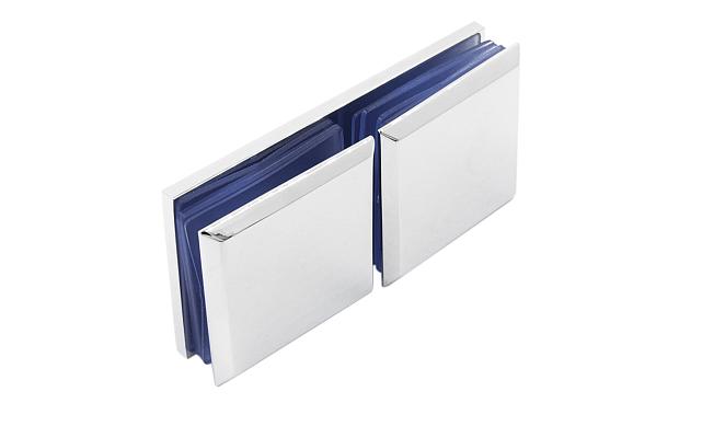 Коннектор для душевой кабины стекло-стекло 180° 45х45 мм латунь-хром, полированный t734 PC