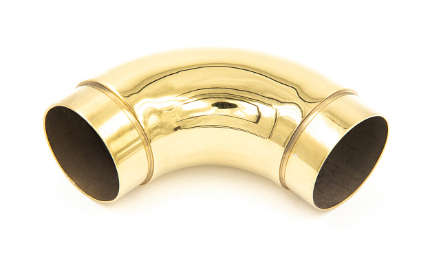 Отвод поручня под Ø50.8х102х1.45 мм, 90°, полированный 600 Grit, с двумя установочными кольцами, золото k052-88 Отвод поручня под Ø50.8х102х1.45 мм, 90°, полированный 600 Grit, с двумя установочными кольцами, золото k052-88
