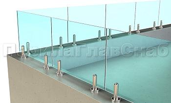 Ограждение для кровли на несущем стекле и министойках в Воронеже. Готовые проекты ПерилаГлавСнаб