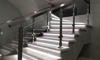 Ограждения из нержавейки со стеклом в Воронеже. Готовые проекты ПерилаГлавСнаб