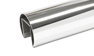 Труба Ø42.4 мм, с пазом 24х24, тройная полировка 800GRIT, (AISI 201) k820 купить в Воронеже