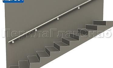 Готовый пристенный поручень с 5 держателями, длина 3700 мм (AISI 304) k730-37 купить в Воронеже