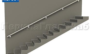 Готовый пристенный поручень с 5 держателями, длина 4300 мм (AISI 304) k730-43 купить в Воронеже