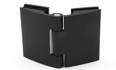 Петля для душевой кабины стекло-стекло 180°, без реза, нержавеющая сталь AISI 304, черная t313 BL купить в Воронеже