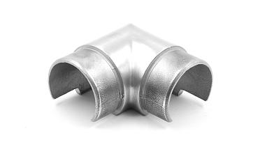 Отвод поручня с пазом Ø48.3мм, 90°, с двумя установочными кольцами, шлифованный 320Grit, (aisi 304) Фk237-2 купить в Воронеже