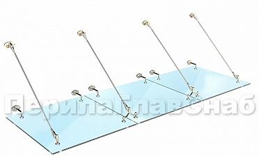 Комплект фурнитуры для козырька 1200х2800 (на вантах/тягах) k671-12-28 купить в Воронеже