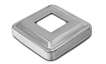 Низ стойки фигурный под трубу 25х25 мм, 66х66х0.4, высота 16 мм, полированный (AISI 304) k374 купить в Воронеже