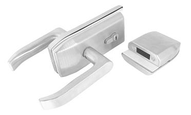 Замок с нажимной ручкой и притвором, евроцилиндр односторонний ключ/защелка, с ответной частью на стекло, шлифованный t155-3 SSS  купить в Воронеже