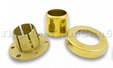 Цанга под трубу Ø38.1 мм, полированная #600, AISI 304, 3 отв. Ø7 мм, 3 отв. Ø9 мм, под золото Фk026-88 купить в Воронеже