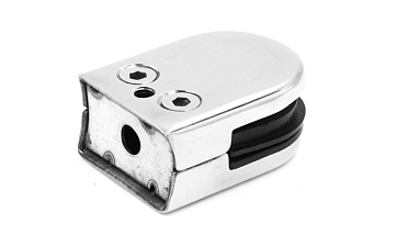 Стеклодержатель штампованный под стекло 8 мм (4+4 мм), под стойку Ø38.1 мм 40х24х54, шлифованный (AISI 304) Фk038-2 купить в Воронеже