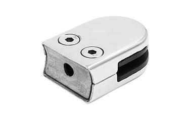 Стеклодержатель штампованный под стекло 8 мм (4+4 мм), под стойку Ø38.1 мм 40х24х55, полированный (AISI 304) k038 купить в Воронеже