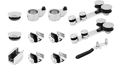 Комплект раздвижной системы для стеклянных дверей, AISI 304, полированный t406 купить в Воронеже Комплект раздвижной системы для стеклянных дверей, AISI 304, полированный t406 купить в Воронеже