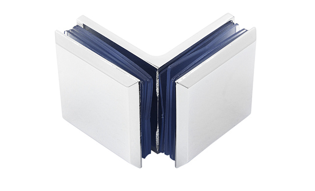 Коннектор для душевой кабины стекло-стекло 90° 45х45 мм латунь-хром, полированный  t735 PC