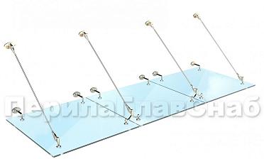 Комплект фурнитуры для козырька 1500х2800 (на вантах/тягах) k671-15-28 купить в Воронеже