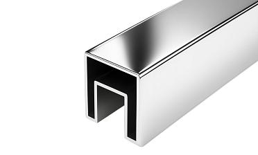 Труба 40х40 мм с пазом 24 х 24 под стекло, AISI201 #600 k856-3 купить в Воронеже