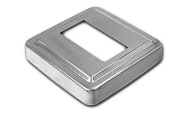 Низ стойки под трубу 50х25 мм, 84х84х0.6 мм, высота 17 мм, полированный (AISI 304) k398 купить в Воронеже