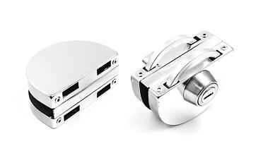 Замок для стеклянной двери с ответной частью на стекло, без вырезов, нержавеющая сталь AISI 201, полированная t109-201 PSS купить в Воронеже