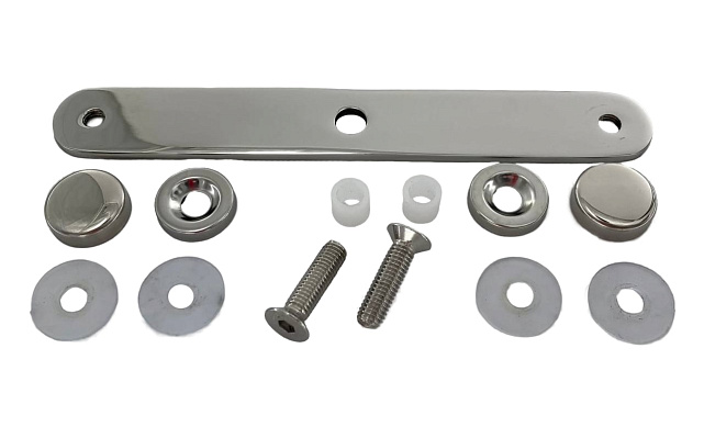 Стеклодержатель пластинчатый, под стекло 6-12 мм, полированный, по центрам 172х5 мм (AISI 304) k023-6 2 Стеклодержатель пластинчатый, под стекло 6-12 мм, полированный, по центрам 172х5 мм (AISI 304) k023-6 2